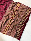 Wow New Ajrakh Satin Silk Printed Sarees Collection Wholesale Price In Surat